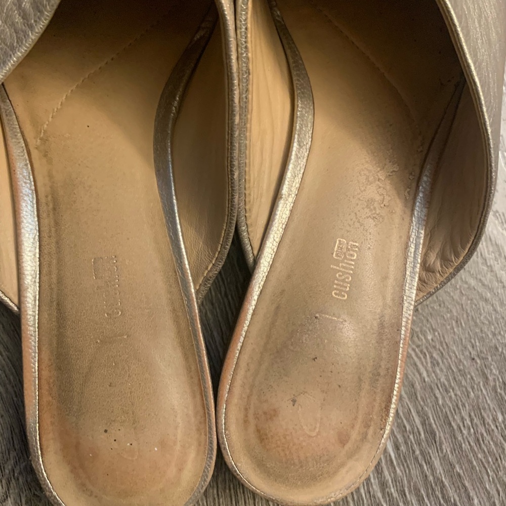 Clarks Metallic Gold Slip-On Mules - Picture 2 of 3